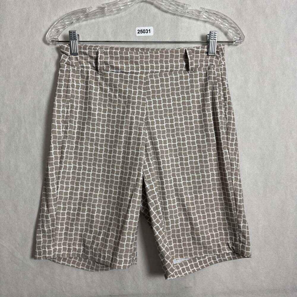 Spanx Women's Size XS Brown White Print Pull On Sunshine Solutions 10" Shorts